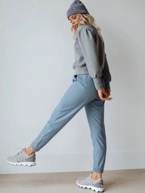Albion Slate Blue Jetsetter Joggers Zipper Legs Size Large
